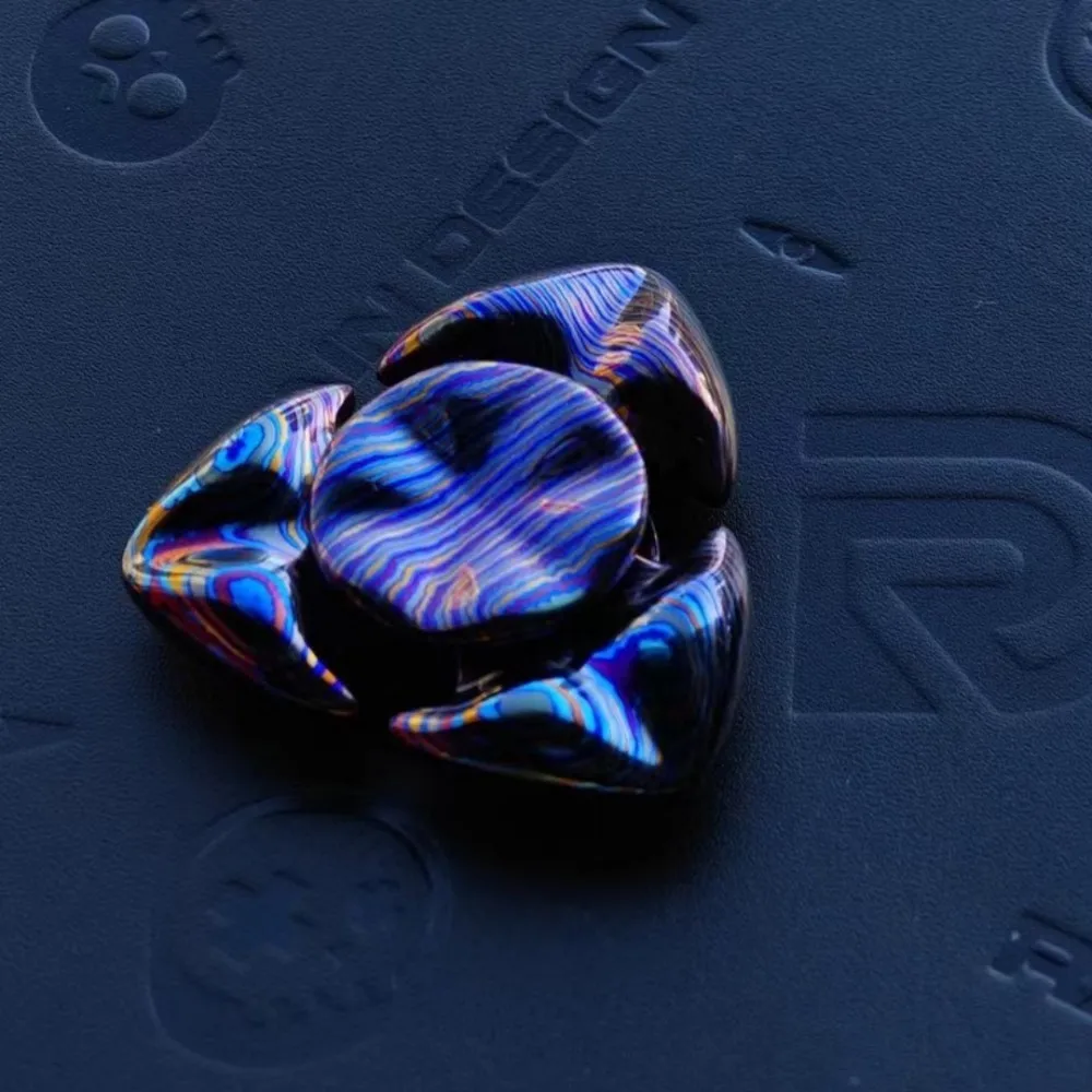 Diseño de lluvia EDC calamar XL Fidget Spinner Timascus Zircuti Damasco Gyro tres hojas Fidget Spinner juguete para aliviar el estrés
