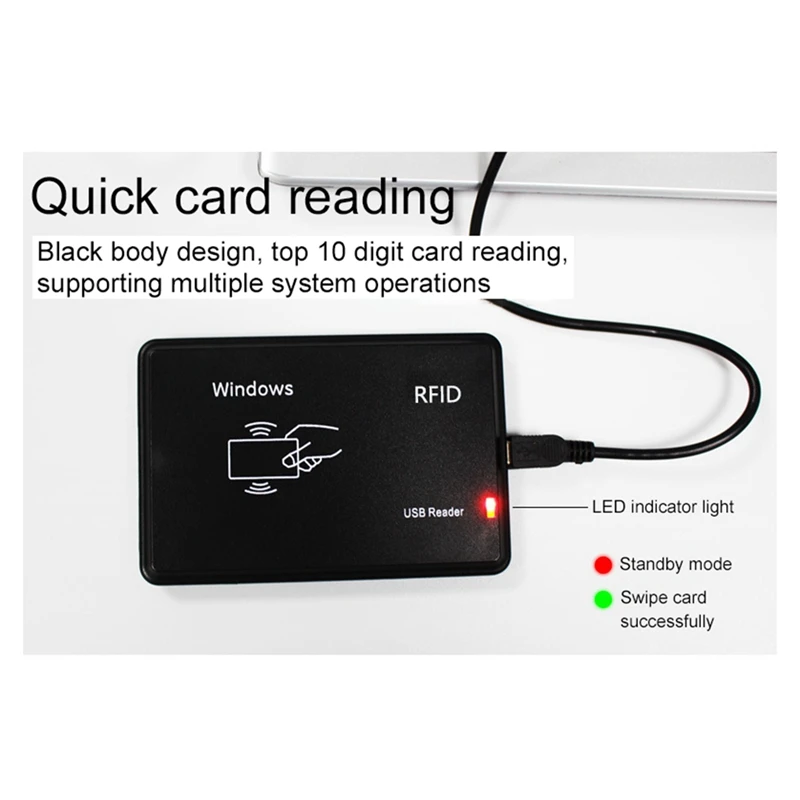 RFID Smart Card Reader With USB Port, 13.56Mhz IC Card, Contactless Sensitivity, Support Window System Linux Durable