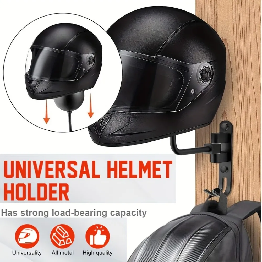 Multi Unctional Helmet Holder 180° Rotatable Motorcycle Helmet Moto Accessories Claw Hook Wall Mounted for Hanging Hat Jacket image 4