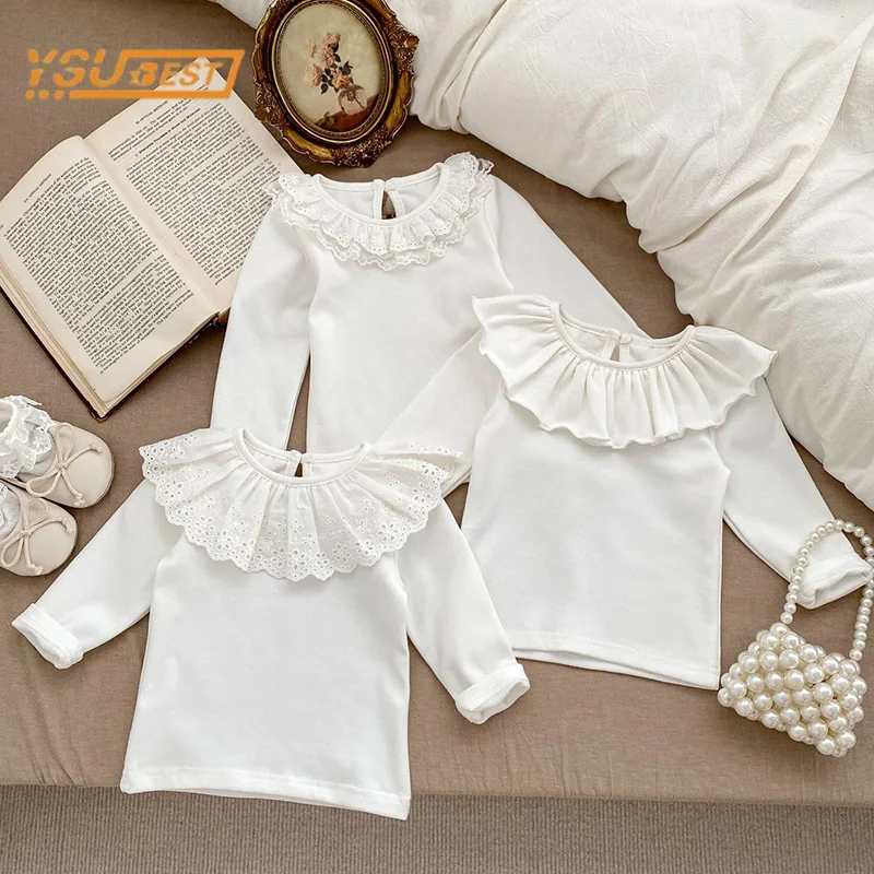 

0-3Yrs Spring Infant Kids Baby Girls Long Sleeves Sweet Solid Color T-shirt Autumn Newborn Kids Baby Girls Clothes T-shirt