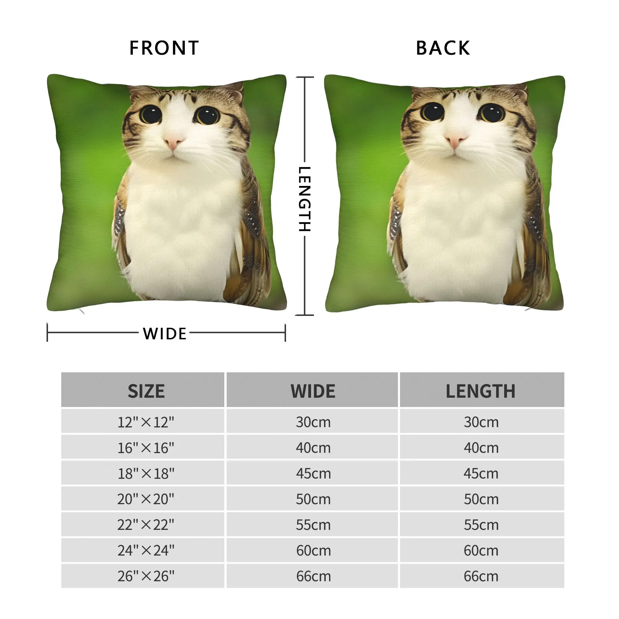 Meowl Cat Owl Plush Toy Pet Pillow Case  Comfy Pillow Cover For Living Room Bed Chair Morden Cushion Cover