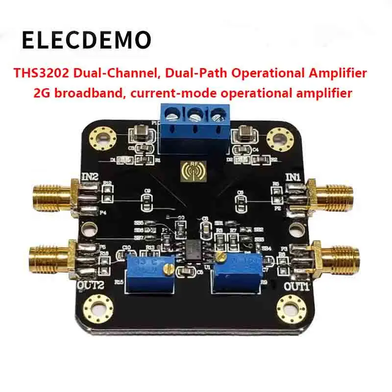 Current Feedback Op-Amp Module, 2GHz ,Dual Channel High Speed Amplifier, High Slew Rate Low Distortion, THS3202