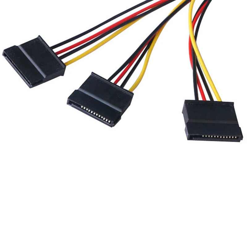 1pc 4 Pin IDE Molex To 3 Serial ATA SATA Power Splitter Extension Cable Connectors Computer Connection And Plugin