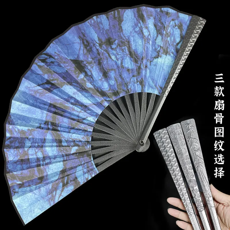 Imagem -05 - Cheio de Titânio Liga Ferro fã Auto-defesa Kung fu Tai Chi Hanfu fã Oco Dobrável Fãs Decorativos Oco Metalurgia Artesanato