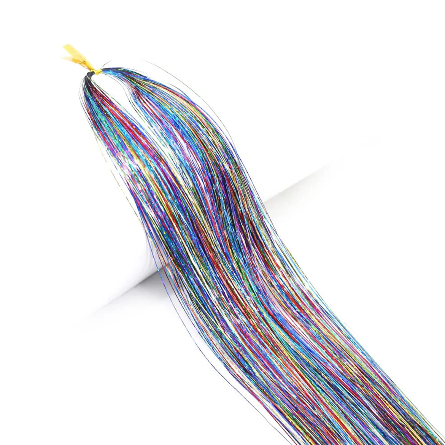 1 Pac Glitter Tinsel Ekstensi Rambut Tahan Panas Berkilau Mengkilap Peri Aksesoris Rambut untuk Wanita Anak Perempuan Anak-anak 36 Inci Sintetis