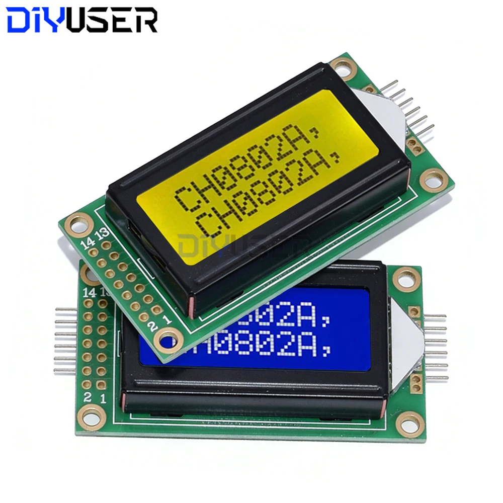 0802 LCD 8x2 caracteres módulo de exibição LCD 5V LCM luz de fundo azul para Arduino