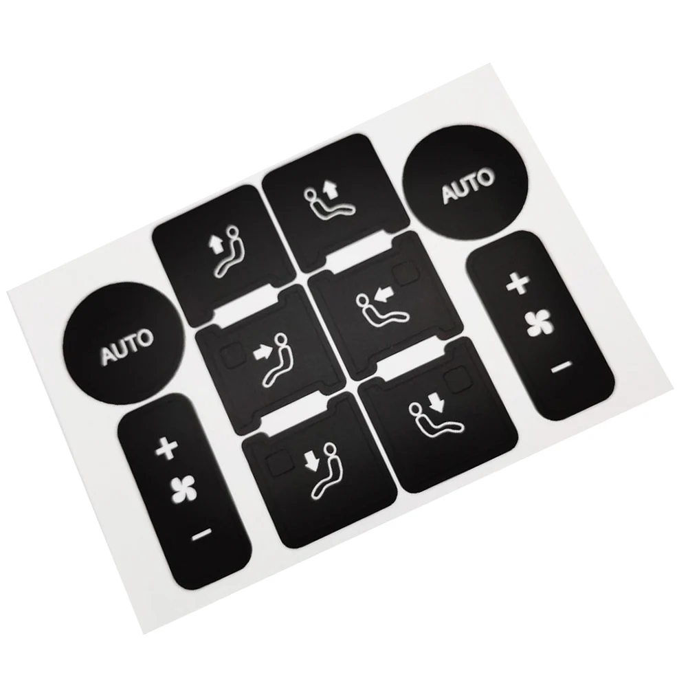 for For TOUAREG 2004-2009 rear control button label black high grade vinyl decal with white characters replacement overlay