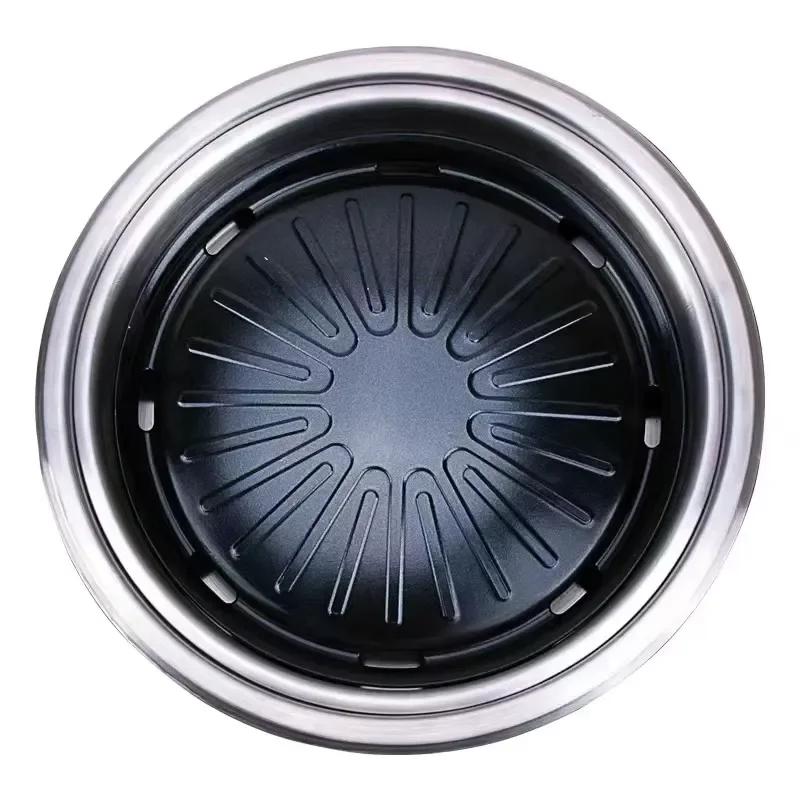 Commercial Korean BBQ Electric Grill Indoor Desktop Round Recessed Design for Restaurant Home Use Non Stick Heating Plate