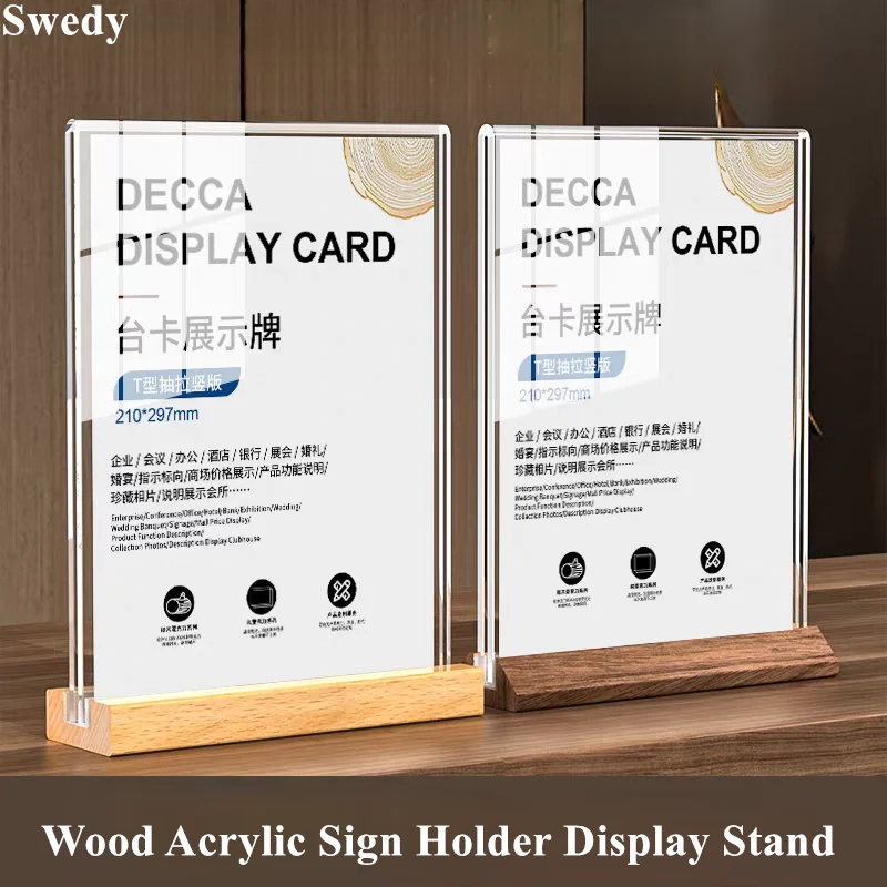 A4 210x297mm Table Menu Paper Holder Picture Photo Poster Display Promotion Advertising Frame Acrylic Sign Holder Display Stand