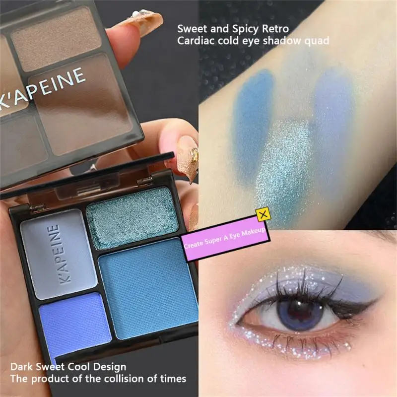 Paleta de maquillaje de 4 colores, sombra de ojos con brillo mate, herramientas cosméticas de belleza, paleta de sombras de ojos mate, sombra de ojos de tierra