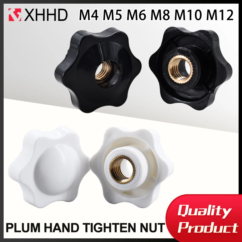 Perilla de sujeción M4, M5, M8, M10, M12, tuerca Manual de ciruela, mango de ajuste Manual, agujero de rosca/agujero ciego, tuerca de mango de ciruela resistente al calor