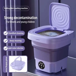 8L Portable Washing Machine Mini Home Clothes Socks Underwear Cleaning Retractable Washer With Spinning Dry washing Machine