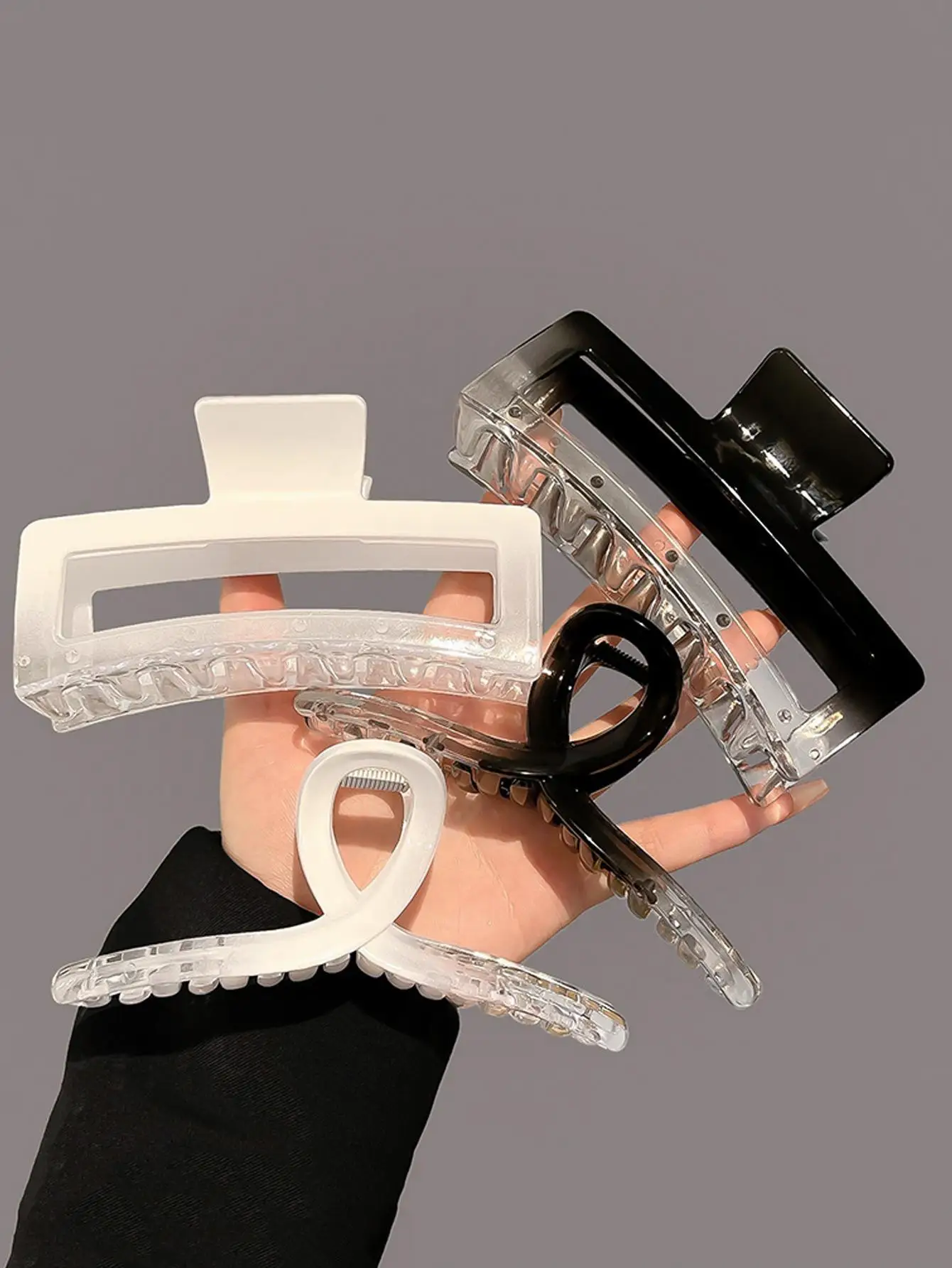 

4pcs Women Ombre Square Fashion Hair Claw For Daily Decoration Casual Claw Clips Hair Clips Hair Jaw Clip Hair Clamps Hair Clutch Hair Catcher Clip, School Stuff, College Fall Winter Hair Accessories For Women For Vacation Outfits Woman Summer Outfits,Fes