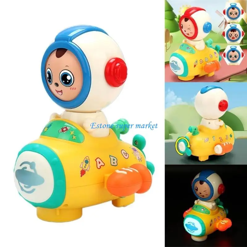 090B Infant Cardan Wheel Spaceship Vehicle Toy Boy Light Music Toy Educational Toy