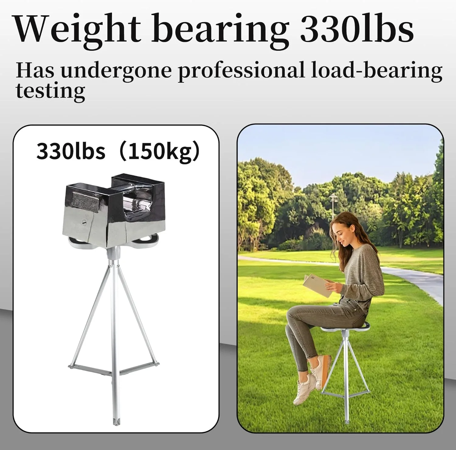 Folding Stool Cane for Seniors Outdoor Converts Walking Stick to Seat 150kg Aluminum Alloy Lightweight Portable Park Queue Trave