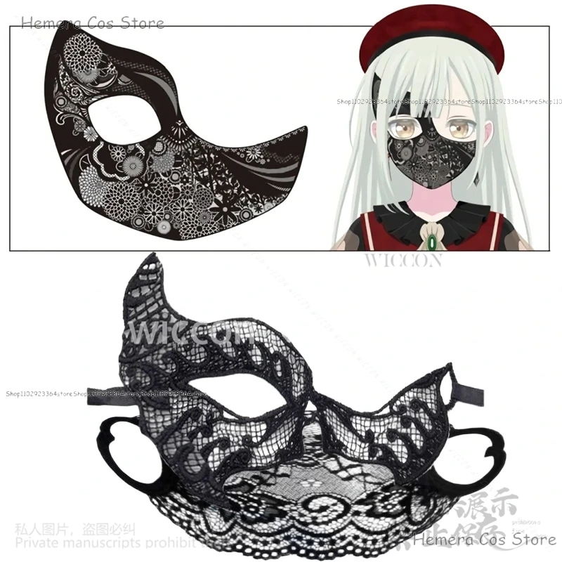 

Anime BanG Dream Ave Mujica Cosplay Wakaba Mutsumi Sakiko Togawa Black Lace Mask Facewear For Girls Woman Halloween