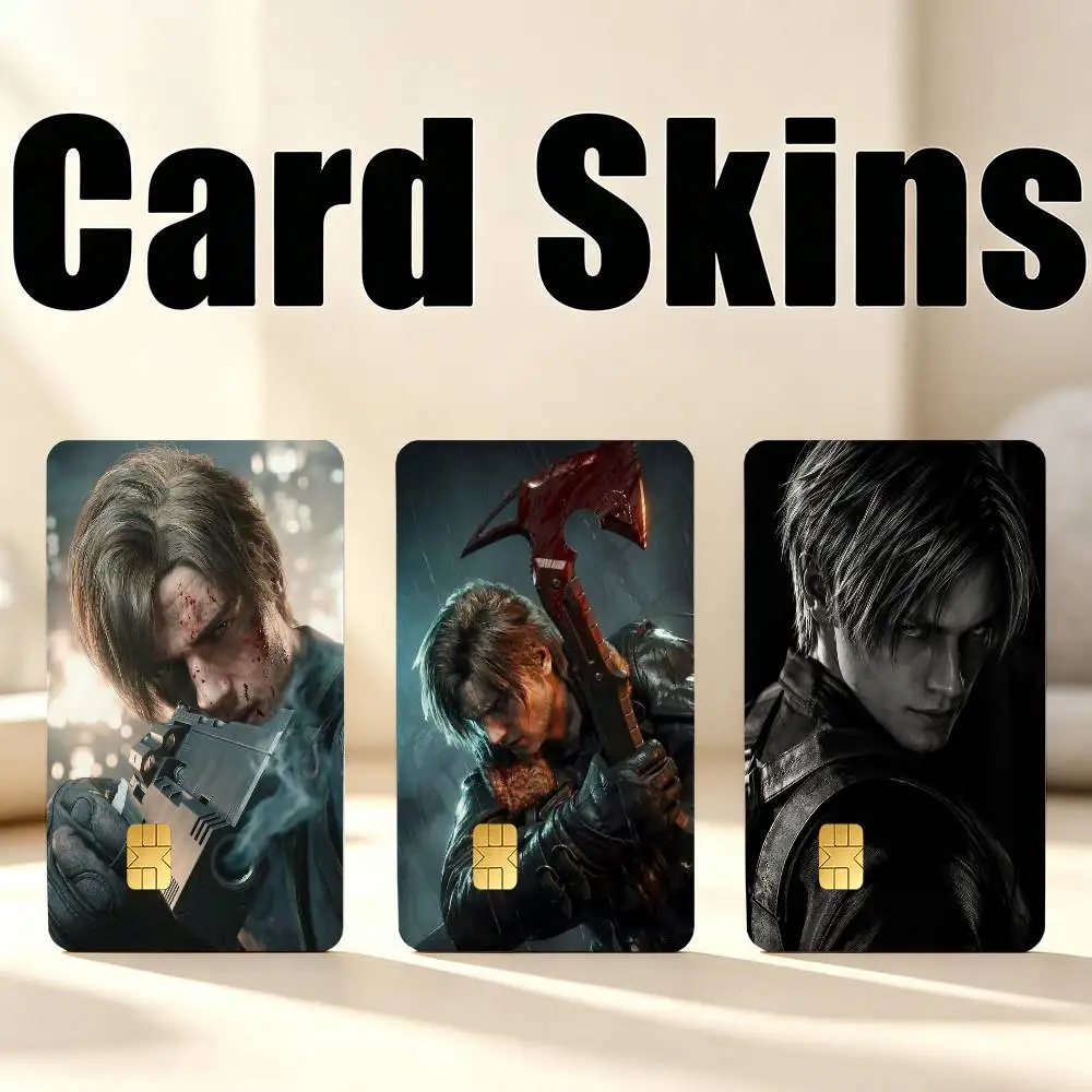 Cool L-LeonS K-Kennedy R-Evil 1Set 4Pcs Waterproof Card Skin Stickers for Credit Bus IC Cards