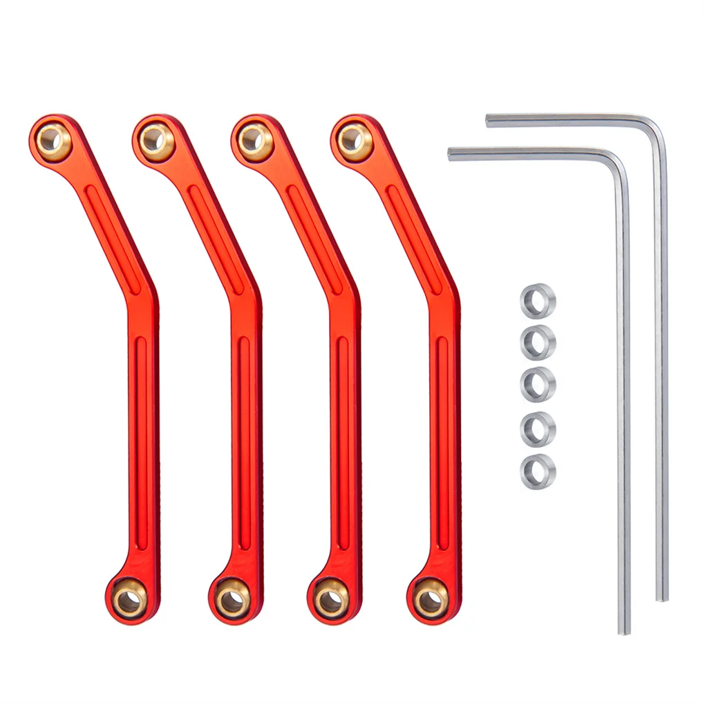 RCGOFOLLOW Aluminum Alloy Steering Link Rod Set RC Upgrade Part Rc Steering Link Rod Set For 1/18 Kyosho Jimny RC Car Part Red