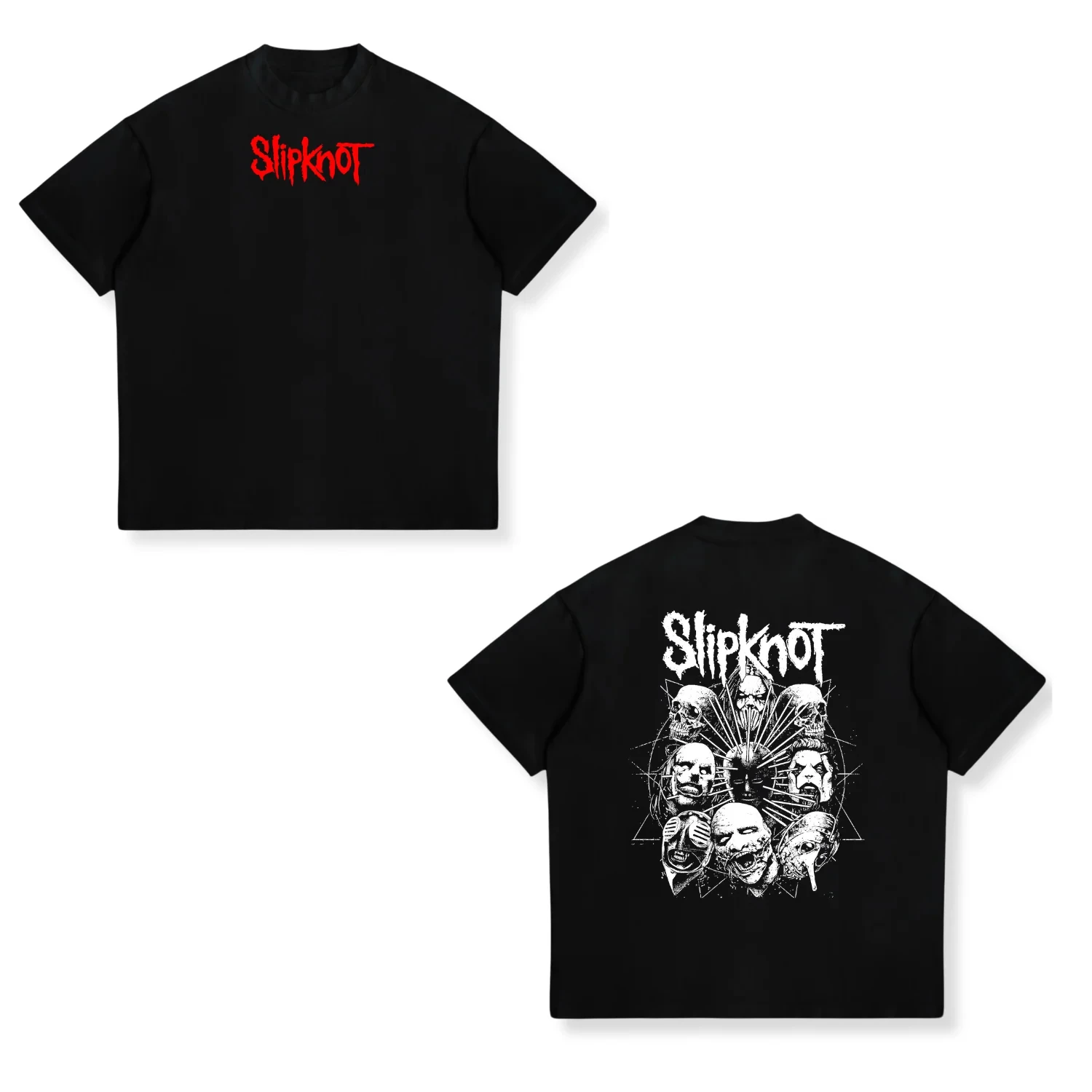Slip-knot Prepare for Hell Album Poster Graphic Print T-shirt Men Women Loose Casual Oversized Short Sleeved Street Hip Hop Tees