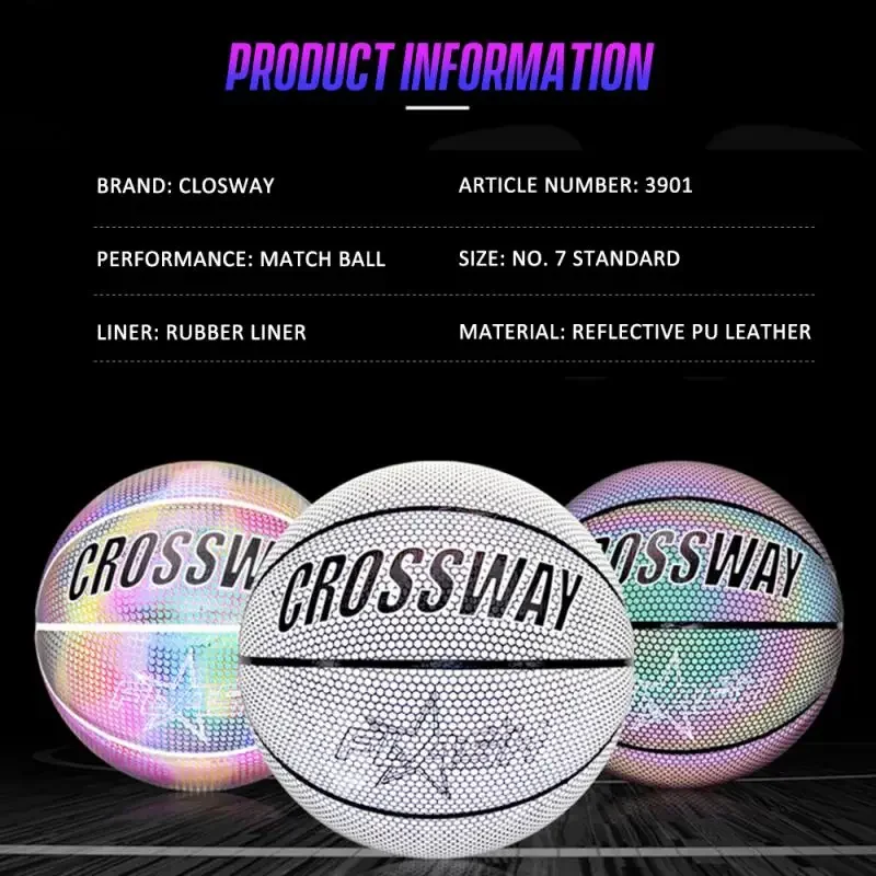 كروسواي أزياء ليلية عاكسة فردية ثلاثية الأبعاد لكرة السلة بو الجلود الشارع 7 #    هدية شخصية رياضية رائعة