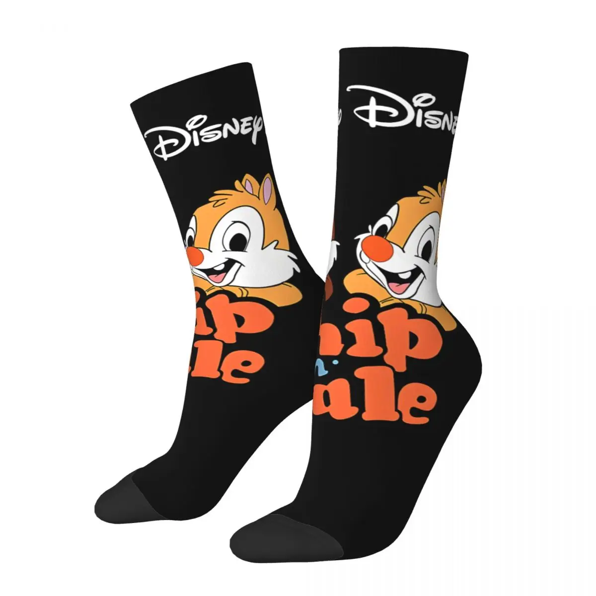 Funny Happy Chip N Dale Men's Socks Retro Harajuku Disney Rescue Rangers Street Style Novelty Casual Crew Crazy Sock