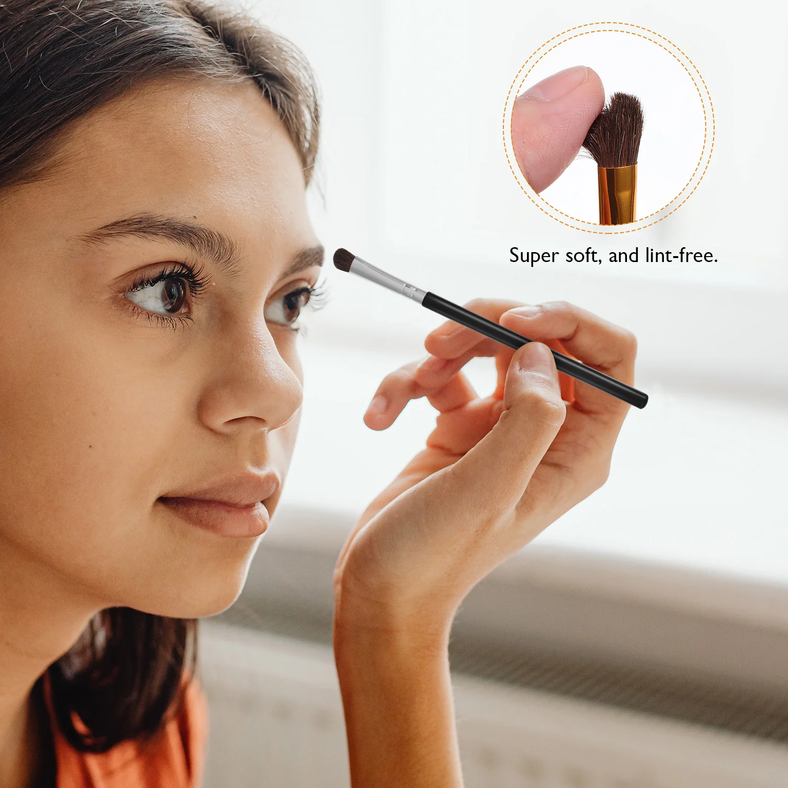 ชุดแปรงแต่งตา 6 ชิ้น ขนแปรงนุ่มจากขนม้า ด้ามจับพลาสติก แปรงแต่งหน้าระดับมืออาชีพ สำหรับการเบลนด์สีตา ให้ลุคสโมคกี้