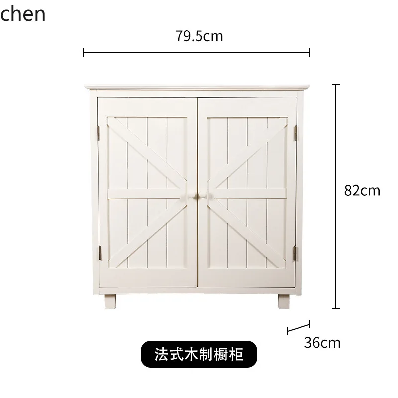 Hxl storage cabinet table indoor double-door cream white storage cabinet