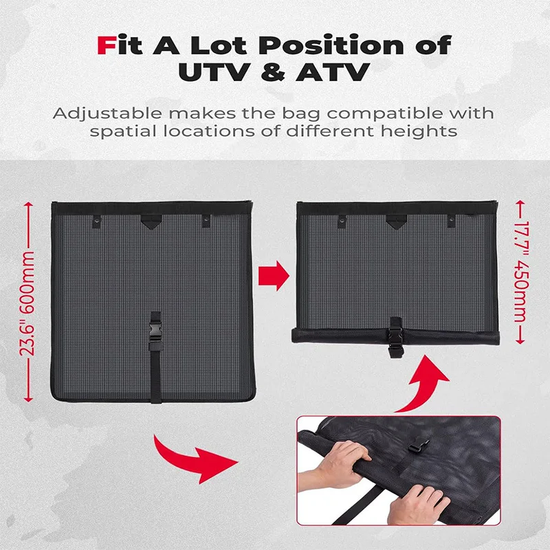 AdjustablePVCMesh Garbage Storage Bag Is Generally Applicable UTV、ATV Series Vehicle