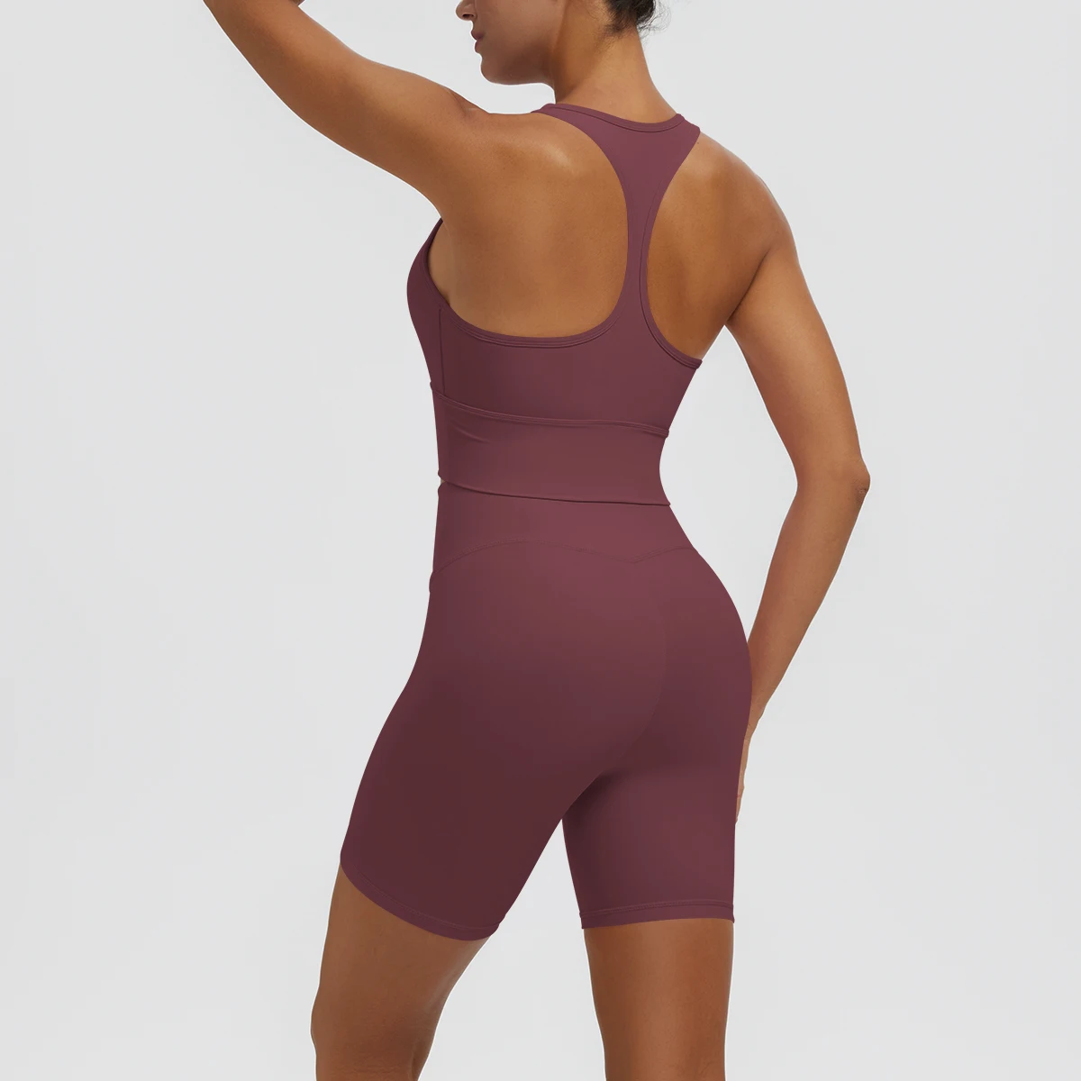 2PCS Summer Sexy Yoga Set for Woman's Thin Shoulder Straps I-shaped Vest Quick-Dry Knitted Sports Shorts Fitness Running Shorts