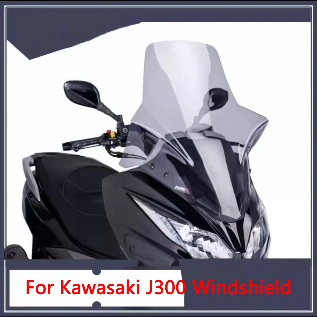 

For Kawasaki J300 Motorcycle Windshield Glass Modification Heightened Thick Windshield Wind Deflector Sunshade chest protector