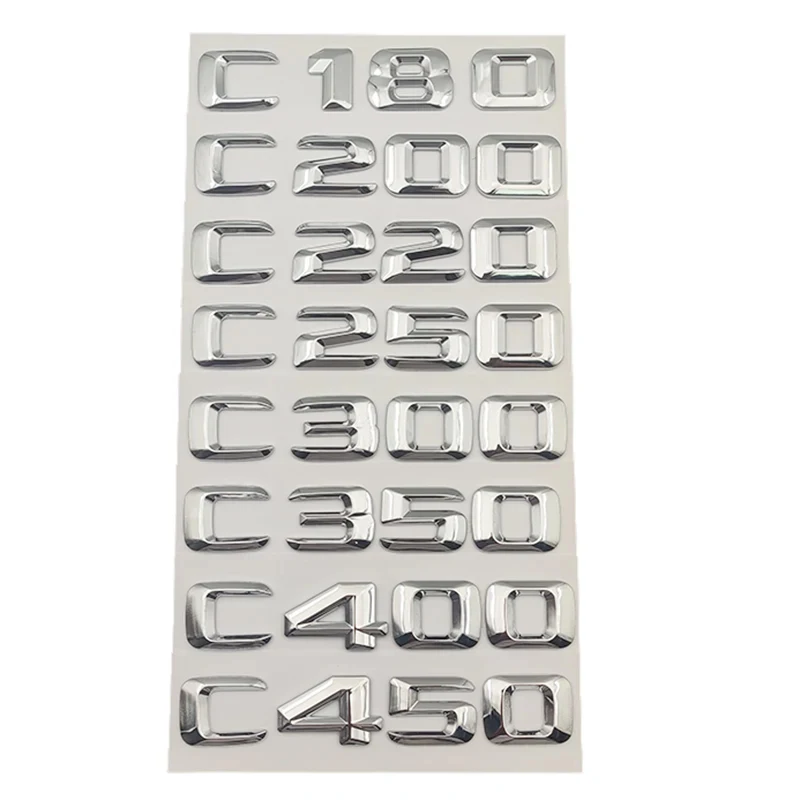 3D ABS Black Logo C200 C180 C300 C400 C220 Emblem Letters Sticker Car Trunk Badge For Mercedes Benz W203 W204 W205 Accessories view 4