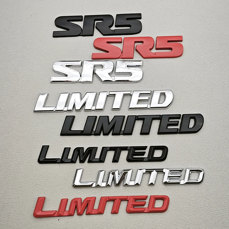 3D Metal Car Sticker Logo SR5 LIMITED Badge Rear Trunk Fender Side Emblem For Toyota Hilux Tacoma Tundra LC70 LIMITED Accessorie