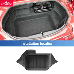 Smabee for Mazda MX-5 Miata MX5 MX 5 Mazda Roadster 2016 -2024 TPE 3D Car Trunk Pad Cargo Liner Trunk Mat All Weather Black