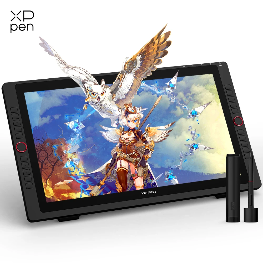 XPPen Artist 22R Pro Tablet Graficzny z Monitorem 21,5 cala, Tablet do Rysowania z Ekranem, 60 Stopni Nachylenia, 20 Klawiszy Skrótów, 2 Kółka, 120% sRGB