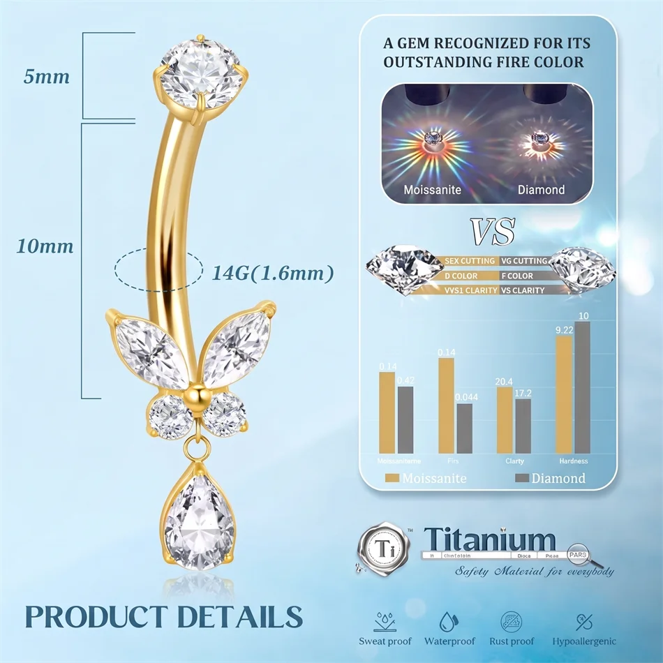 Titanyum Kelebek Göbek Piercin - Body Jewelry For Sensitive Skin incelemesi ve fiyatı
