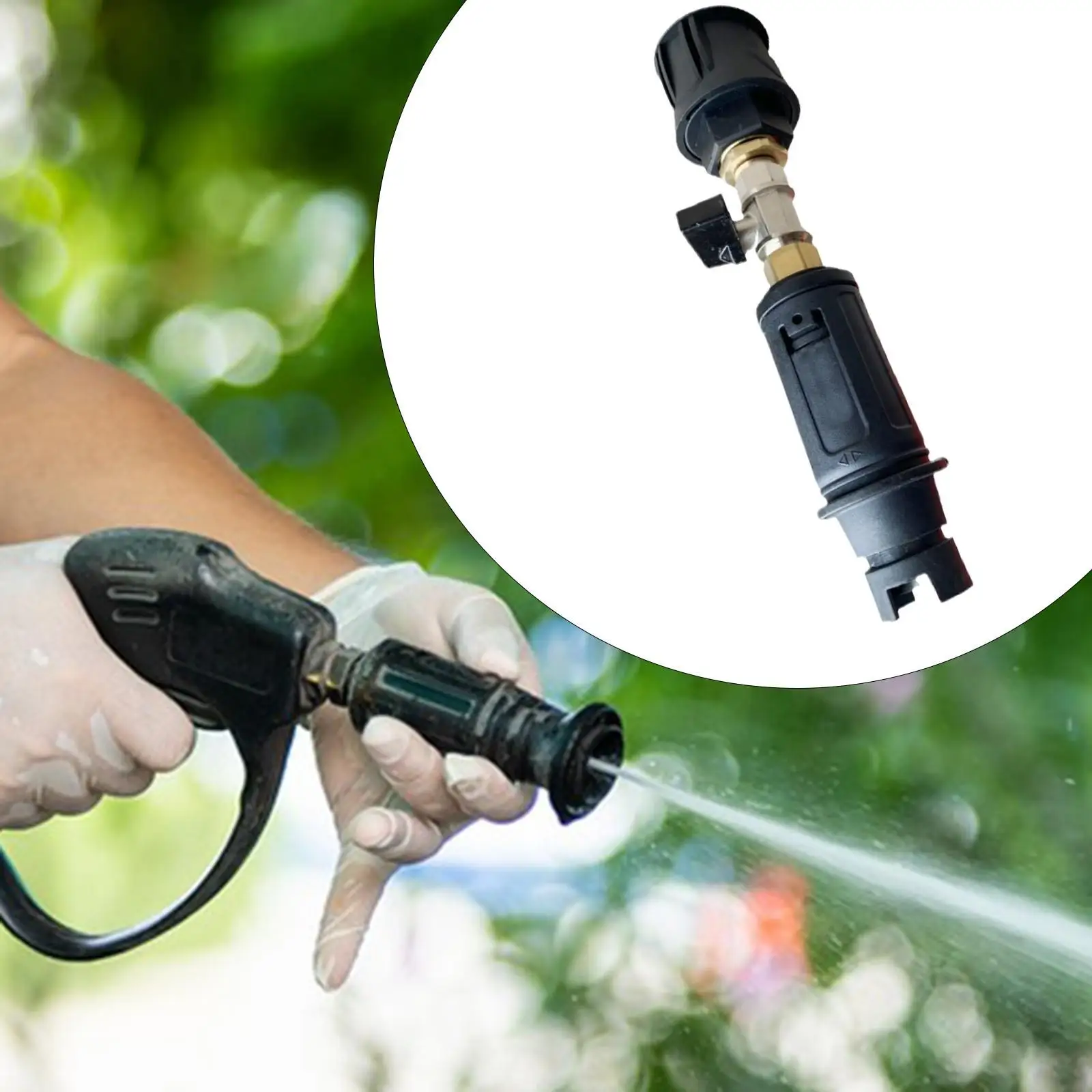 

High Pressure Washer Nozzle Cleaner Attachment Spray Nozzle Car Washer with Control Valve Variable Fan Spray Nozzle for Karcher