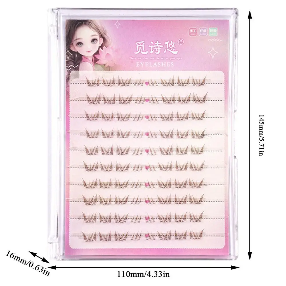 Cluster Ciglia Senza Colla Ciglia Autoadesive Innesto Ciglia Segmentate Marroni Prodotti per il Trucco delle Donne Ciglia Finte