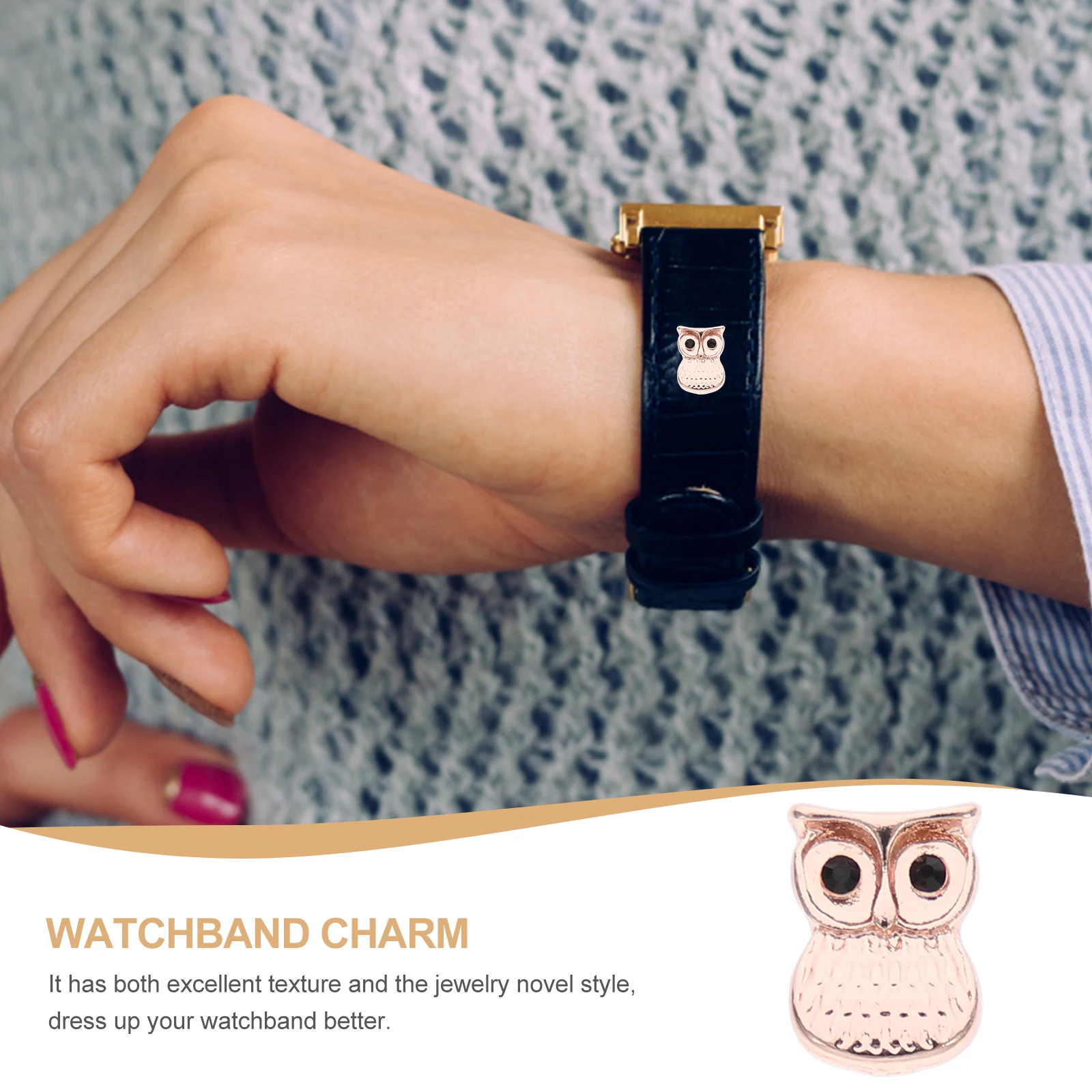 

Owl Decorative Studs Ornament Watch Band Charm Manicure Charms for Smartwatch Alloy Watchband