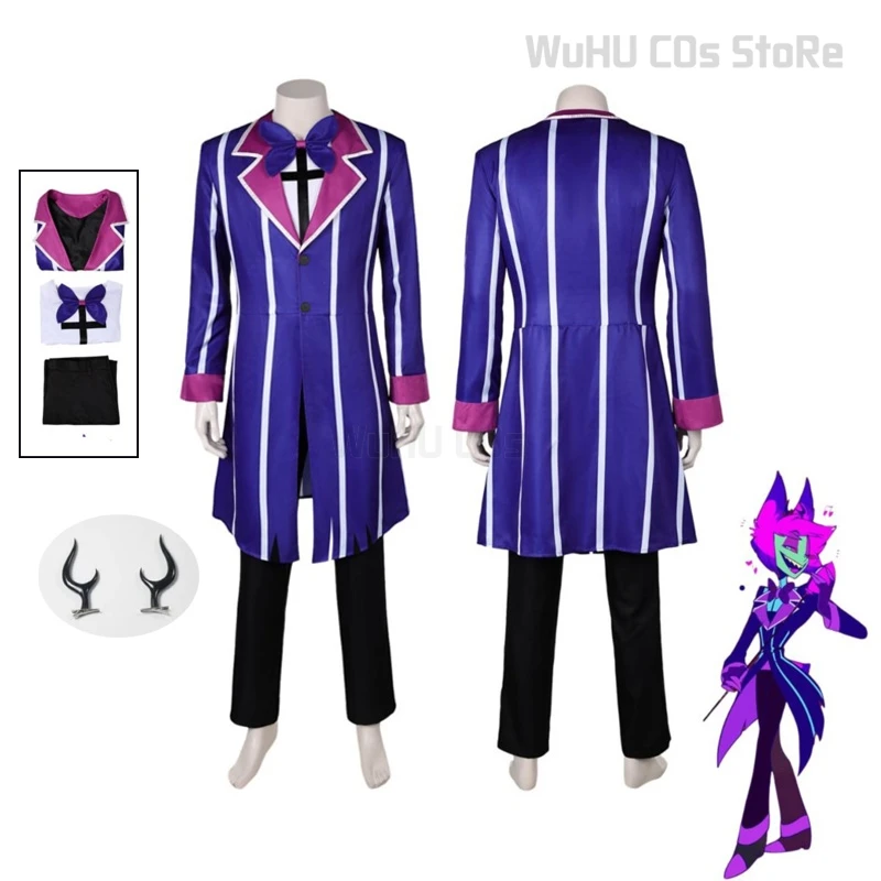 Hazbin Cartoon Hotel Alistor Cosplay Fantasia Kostüm Verkleidung Männer Frauen Uniform Jacke Hosen Halloween Karneval Party Kleidung