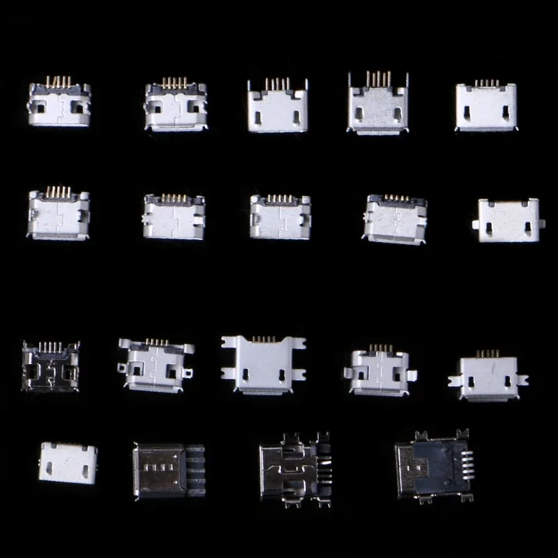 240Pcs/Box Micro USB Connector 24 Models Jack Socket Connectors Jack Set Connectors for MP3 Huawei Samsung SMD DIP Socket Kit