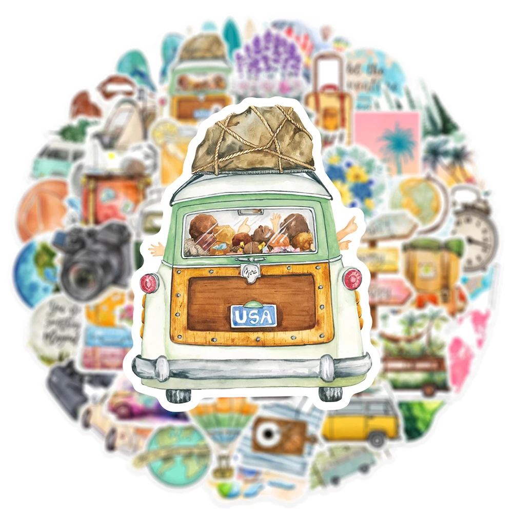 10/30/50 stücke Outdoor Reise Landschaft Cartoon Aufkleber Vintage Ästhetische Graffiti Aufkleber DIY Laptop Koffer Telefon Aufkleber Dekor