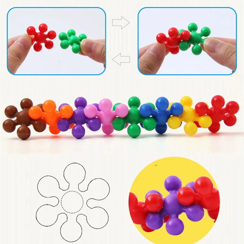 60Pcs Colorful 3D Plum Blossom Building Blocks Bricks Educational Toys Plastic Assembly Interconnecting Puzzle for Children