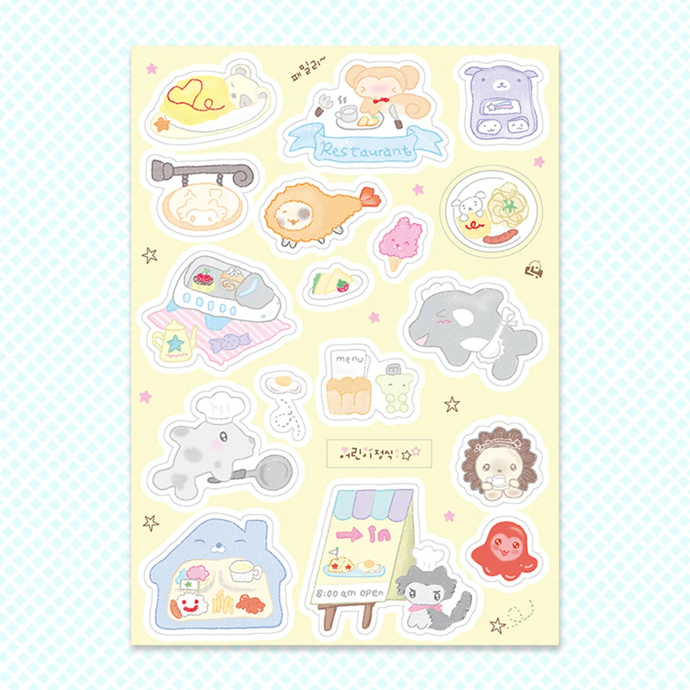 Ice cream puppy stickers girl's heart handbook stickers ins high-value hot Korea