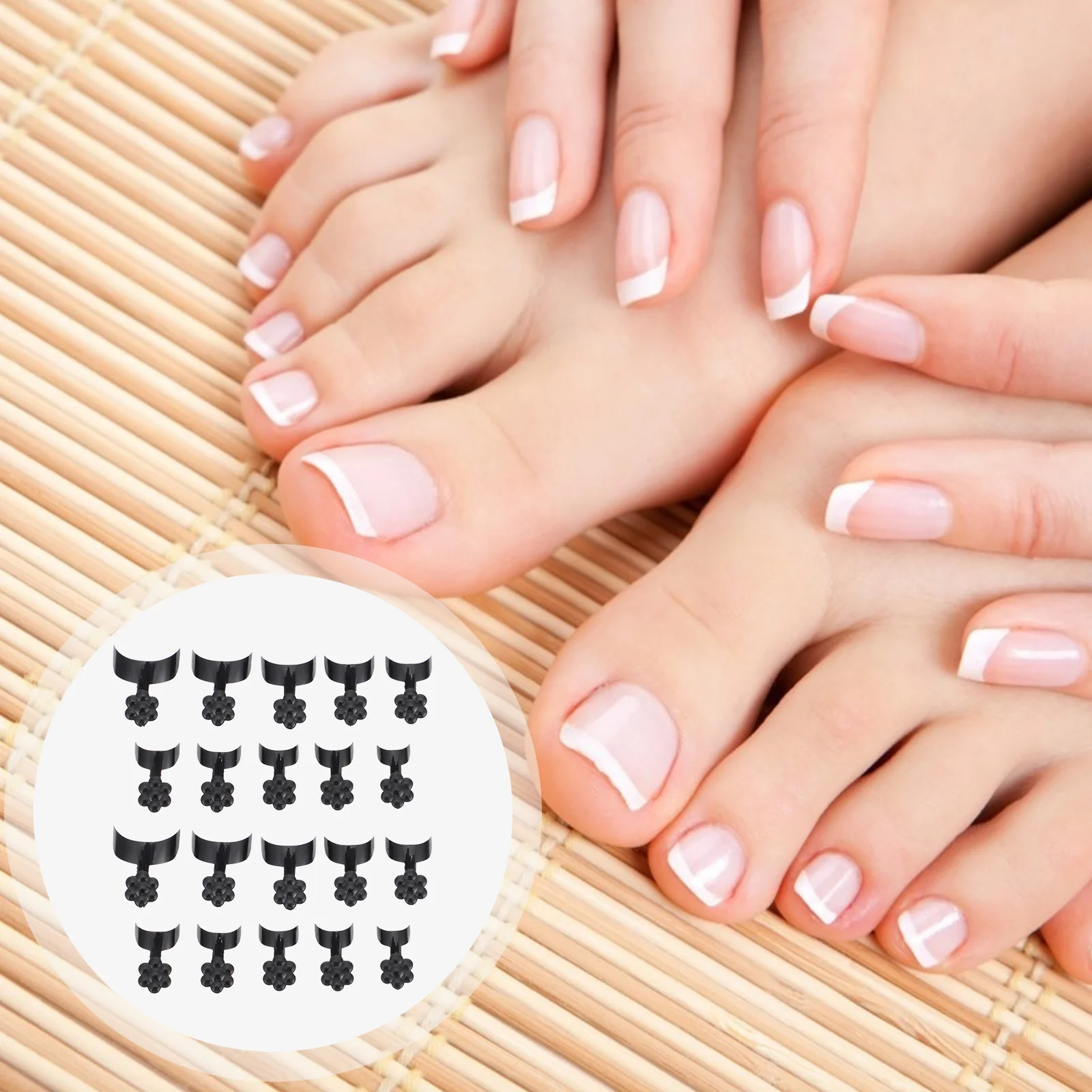 

100Pcs French False Nail Tips Flower Shape Premium Thin Strong Salon Fake Nails Art DIY Nails for Party Holiday Daily Wear