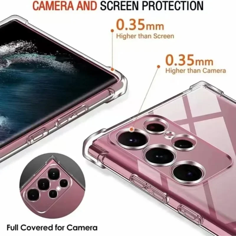 Clear Shockproof For Phone Case For Samsung Galaxy S23 S24 S21 S22 S23 For Plus S21 For FE S24 Ultra 5G Back Cover