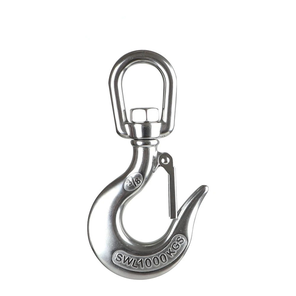 Stainless steel 304 rotary cargo hook lifting hook safety cargo hook spring hook lifting hook outdoor survival tool edc gear