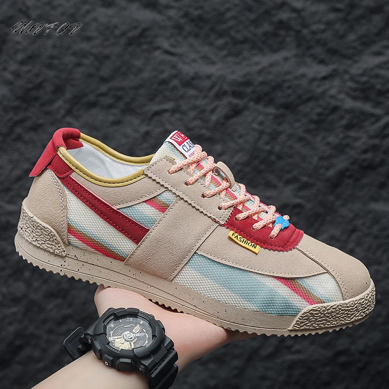 Sneakers Casual Plus Size 45 46 Men Designer Retro Running Shoes Fashion Fabric Breathable Height Increased Platform Sport Shoes image 3