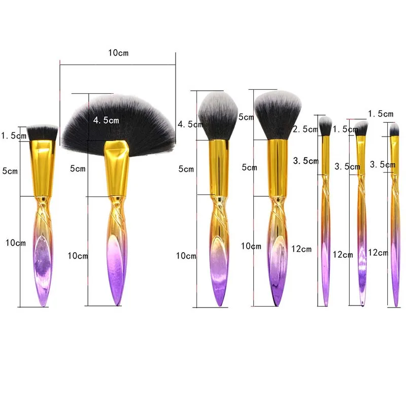 7-in-1-Geschenk für Frauen und Mädchen, professionelles Kosmetik-Make-up-Pinsel-Set, Werkzeug, inklusive Lidschatten, hohes Licht, Rouge, Reparatur, Foundation-Pinsel