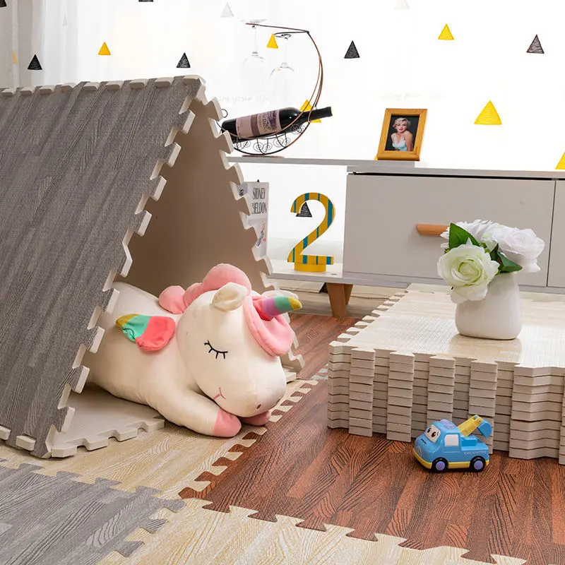 60x60cm Baby Game Mat Wood Grain Play Mats 8PCS Floor Mats Thick 1cm Puzzle Mat Foot Mat Play Mats Activities Mat for Baby Mats