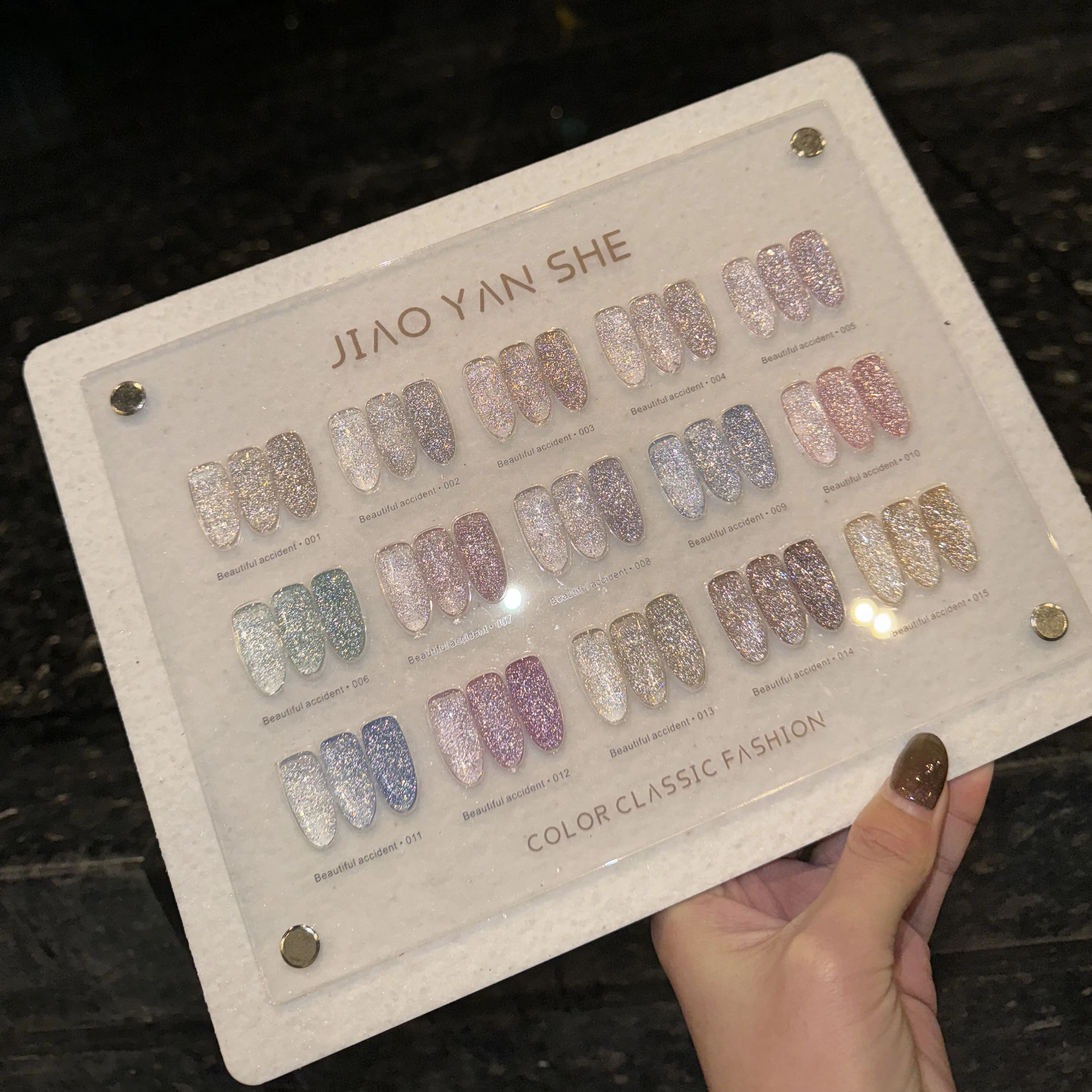 

JIAO YAN SHE Korean Style 15 25 Color Fairy Flash Set Armor Oil UV Gel Color Crystal Stone Cat Eye Flash Professional Nail Salon
